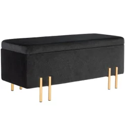 Rootz polstret bænk - Opbevaringsbænk - Sengbænk - Ekstra opbevaring - 100 x 40 x 42 cm - Sort