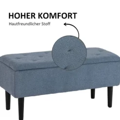 Rootz polstret bænk - Opbevaringsbænk - Entrébænk - Elegant betræk i kashmir-look - 95 cm x 38 cm x 45 cm