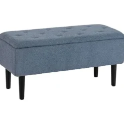 Rootz polstret bænk - Opbevaringsbænk - Entrébænk - Elegant betræk i kashmir-look - 95 cm x 38 cm x 45 cm