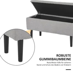 Rootz polstret bænk - Skobænk - Sengebænk - Stilfuld opbevaringsløsning - 95 cm x 38 cm x 45 cm