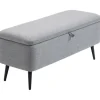 Rootz polstret bænk med opbevaring - Sengebænk - Linnedlignende stof - Stilfuld accent - 101 cm x 38,5 cm x 44,5 cm