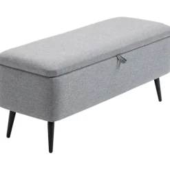 Rootz polstret bænk med opbevaring - Sengebænk - Linnedlignende stof - Stilfuld accent - 101 cm x 38,5 cm x 44,5 cm