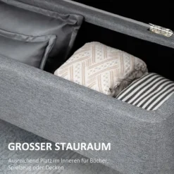 Rootz polstret bænk med opbevaring - Sengebænk - Linnedlignende stof - Stilfuld accent - 101 cm x 38,5 cm x 44,5 cm