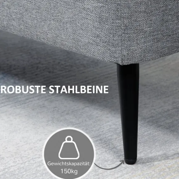 Rootz polstret bænk med opbevaring - Sengebænk - Linnedlignende stof - Stilfuld accent - 101 cm x 38,5 cm x 44,5 cm