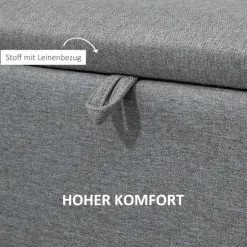 Rootz polstret bænk med opbevaring - Sengebænk - Linnedlignende stof - Stilfuld accent - 101 cm x 38,5 cm x 44,5 cm