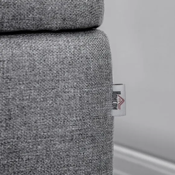 Rootz polstret bænk med opbevaring - Sengebænk - Linnedlignende stof - Stilfuld accent - 101 cm x 38,5 cm x 44,5 cm