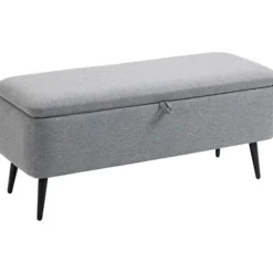 Rootz polstret bænk med opbevaring - Sengebænk - Linnedlignende stof - Stilfuld accent - 101 cm x 38,5 cm x 44,5 cm