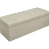 Rootz polstret foldbar opbevaringsbænk - osmannisk - Sammenklappelig fodstøtte - Højdensitetsskum - Pladsbesparende - Holdbar - 110 cm x 38 cm x 37,5 | Fyndiq