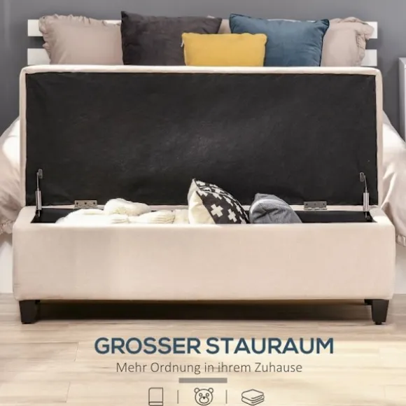 Rootz polstret opbevaringsbænk - soveværelsesbænk - osmannisk - elegant design - 125 cm x 49 cm x 41,5 cm
