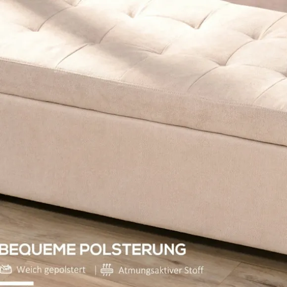 Rootz polstret opbevaringsbænk - soveværelsesbænk - osmannisk - elegant design - 125 cm x 49 cm x 41,5 cm
