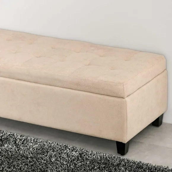 Rootz polstret opbevaringsbænk - soveværelsesbænk - osmannisk - elegant design - 125 cm x 49 cm x 41,5 cm