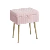 Rootz polstret toiletbordsstol - Vanity skammel - Makeup sæde - Opbevaringsplads - 30 cm x 40 cm x 40 cm x 50 cm - Pink