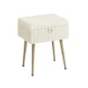 Rootz polstret toiletbordsstol - Vanity skammel - Makeup sæde - Opbevaringsplads - 30 x 40 x 50 cm - Hvid