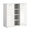Rootz Prego Chest of skuffer - White Dresser - Wood Storage Unit - 2 -Door Cabinet - Moderne design - 110 cm x 108 cm x 37 cm