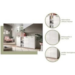 Rootz Prego -kommode - Kommode - Opbevaringsenhed - Træmateriale - Hvid - Tidløs design - 110 cm x 83 cm x 37 cm