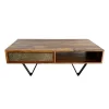 Rootz rektangulært sofabord - Industrielt design - Massivt træ - Holdbar opbevaring - 115 cm x 60 cm x 38 cm