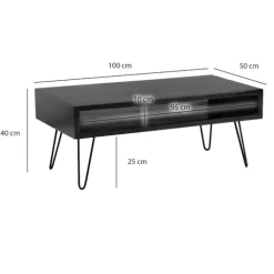 Rootz rektangulært stuebord - Sofabord - Moderne bord - Mangotrækorn - 100cm x 50cm x 40cm