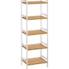 Rootz reol - Opbevaringsstativ - Køkkenskab - Bambus - Hvid - Beige - 5 niveauer - 45 x 31,5 x 142 cm