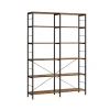 Rootz Reol - Reol med 6 niveauer - Bogreol - Træreol - Moderne reol - Vægmonteret reol - Spånplade - Stål - 30 x 120 x 172,5 cm (D x B x H)