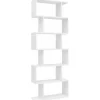 Rootz reol 70 x 23,5 x 190,5 cm hvid - Standhylde 6 rum - Lille design kommode - Moderne arkivhylde Spånplade Fritstående - Opbevaringshylde Åben