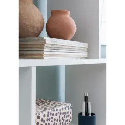 Rootz reol 70 x 23,5 x 190,5 cm hvid - Standhylde 6 rum - Lille design kommode - Moderne arkivhylde Spånplade Fritstående - Opbevaringshylde Åben