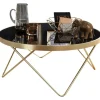Rootz Retro sofabord - Filigran bordben - Stilfuldt centerbord - V-formede ben - Moderne farveskema - Gyldent stel - Plade af hærdet glas - 39 cm x 82 | Fyndiq