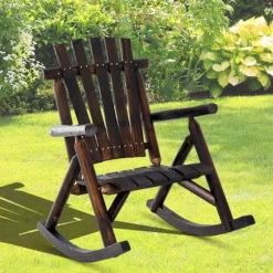 Rootz Rocking Chair - Antique Rocking Chair - Relaxing Chair - Chair With Armrest - Outdoor Rocking Chair - Waterproof Paint - Stylish Antique Design | Fyndiq