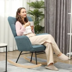 Rootz Rocking Stol - Ergonomisk sæde - Hyggeligt amningstol - Lindrer stress - 98t x 71b x 101H cm - Blå