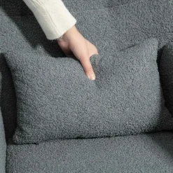 Rootz Rocking Stol - Fluffy Lounge stol - skridsikre hvilestol - luksuriøs komfort - 67 cm x 95 cm x 100 cm - Grå