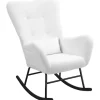 Rootz Rocking Stol - Fluffy stol - Gliderstol - Luksuriøs komfort - 67 cm x 95 cm x 100 cm - Hvid