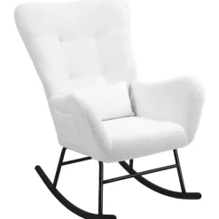 Rootz Rocking Stol - Fluffy stol - Gliderstol - Luksuriøs komfort - 67 cm x 95 cm x 100 cm - Hvid