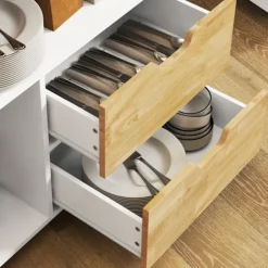 Rootz Rollable Kitchen Trolley - Mobile Kitchen Island - Kitchen Cart - Ample Storage & Easy Mobility - 107 cm x 50 cm x 85 cm