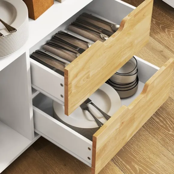 Rootz Rollable Kitchen Trolley - Mobile Kitchen Island - Kitchen Cart - Ample Storage & Easy Mobility - 107 cm x 50 cm x 85 cm