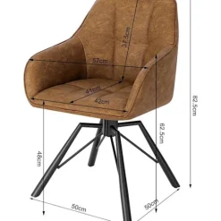 Rootz Roterende spisestuestole - Drejestole - Komfortable stole - Fløjlsbetræk - Ergonomisk design - Holdbar konstruktion - 58,5 cm x 82,5 cm x 54,5 c | Fyndiq