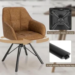 Rootz Roterende spisestuestole - Drejestole - Komfortable stole - Fløjlsbetræk - Ergonomisk design - Holdbar konstruktion - 58,5 cm x 82,5 cm x 54,5 c | Fyndiq