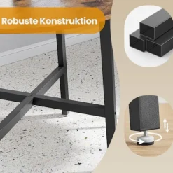 Rootz Round Dining Bord - Brown _ Black - Kitchen Table - Wooden Chipboard - Holdbar support - 80 cm x 75 cm