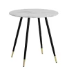 Rootz Round Spisebord - Moderne spisemøbler - bord i marmorstil - Scratch -resistente - 75 cm x 75 cm x 76 cm
