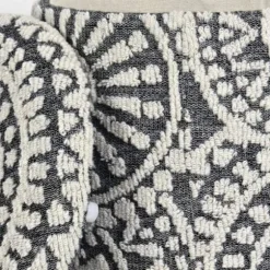 Rootz rund siddestol - Boho Ottoman - Moderne puf - Blødt uldkomfort - 45cm x 40cm x 45cm