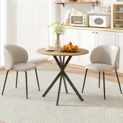Rootz rundt køkkenbord - Spisebord - Kompakt bord - Pladsbesparende - Robust og stabilt - Ø80x75cm - Brun + Sort