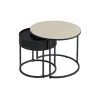 Rootz Rundt Sofabord Sæt med 2 Naturlig Beige-Ink Sort - Sidebord - Stuemøbler - MDF - 60cm x 60cm x 45cm