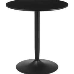 Rootz rundt spisebord - moderne spisebord med stålbund - Skridsikker trædepude - Pladsbesparende - Lille spisebord - Sort - 70 x 70 x 75 cm