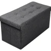 Rootz sammenfoldelig opbevaringsboks bænk - stof osmannisk - stor kapacitet - komfortabelt sæde - 76 cm x 38 cm x 37,5 cm