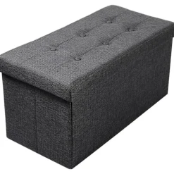 Rootz sammenfoldelig opbevaringsboks bænk - stof osmannisk - stor kapacitet - komfortabelt sæde - 76 cm x 38 cm x 37,5 cm