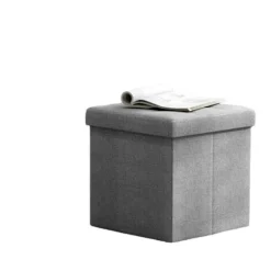 Rootz sæde afføring - bænk med opbevaring - osmannisk med opbevaring - 22L kapacitet - 30 x 30 x 30 cm - lysegrå