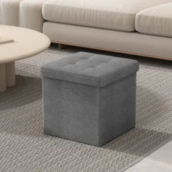 Rootz sæde afføring - bænk med opbevaring - osmannisk med opbevaring - 22L kapacitet - 30 x 30 x 30 cm - lysegrå