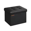 Rootz sædekiste - Opbevaring Ottoman - Fodskammel - Multifunktionel - 31 cm x 41 cm x 31 cm - Stilfuldt design - PU/MDF/skum - 2,1 kg