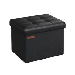 Rootz sædekiste - Opbevaring Ottoman - Fodskammel - Multifunktionel - 31 cm x 41 cm x 31 cm - Stilfuldt design - PU/MDF/skum - 2,1 kg