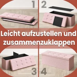 Rootz Seat Bryst med opbevaring - Sæde med opbevaring - Sædearrangør - Meget elastisk skum - 38 cm x 110 cm x 38 cm - Pink