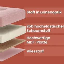 Rootz Seat Bryst med opbevaring - Sæde med opbevaring - Sædearrangør - Meget elastisk skum - 38 cm x 110 cm x 38 cm - Pink