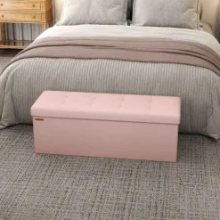 Rootz Seat Bryst med opbevaring - Sæde med opbevaring - Sædearrangør - Meget elastisk skum - 38 cm x 110 cm x 38 cm - Pink